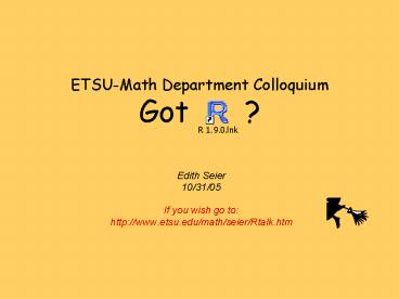 ETSUMath Department Colloquium Got