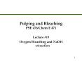 Pulping and Bleaching PSE 476/Chem E 471 PowerPoint PPT Presentation