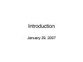 January 29, 2007 PowerPoint PPT Presentation