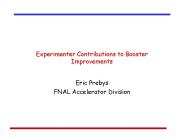 Experimenter Contributions to Booster Improvements