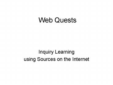 Web Quests