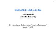 MiniBooNE Oscillation Update Mike Shaevitz Columbia University