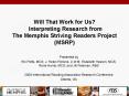 Will That Work for Us? Interpreting Research from The Memphis Striving Readers Project (MSRP) PowerPoint PPT Presentation