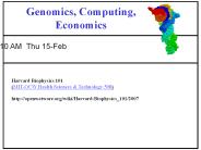 Genomics, Computing, Economics