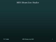 MEG Beam Line Studies