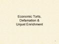 Economic Torts, Defamation PowerPoint PPT Presentation