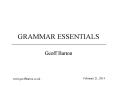 GRAMMAR ESSENTIALS PowerPoint PPT Presentation