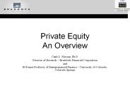 Private Equity An Overview