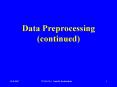 Data Preprocessing continued PowerPoint PPT Presentation