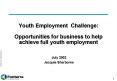 Youth Employment Challenge: Opportunities for business to help achieve full youth employment PowerPoint PPT Presentation