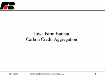 Iowa Farm Bureau Carbon Credit Aggregation