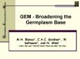GEM - Broadening the Germplasm Base PowerPoint PPT Presentation