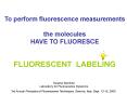 To perform fluorescence measurements PowerPoint PPT Presentation
