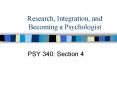 Research, Integration, and Becoming a Psychologist PowerPoint PPT Presentation