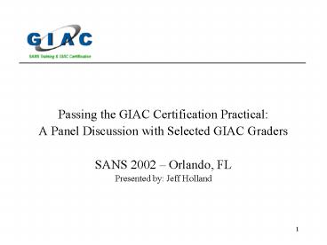 Passing the GIAC Certification Practical: