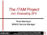The ITAM Project incl. Evaluating SFX