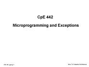 CpE 442  Microprogramming and Exceptions