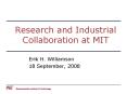 Research and Industrial Collaboration at MIT PowerPoint PPT Presentation
