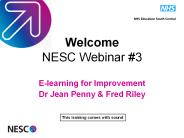 Welcome NESC Webinar