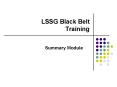 LSSG Black Belt Training PowerPoint PPT Presentation