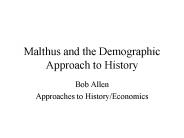 Malthus and the Demographic Approach to History