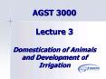 AGST 3000 Lecture 3 Domestication of Animals and Development of Irrigation PowerPoint PPT Presentation