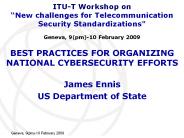 BEST PRACTICES FOR ORGANIZING NATIONAL CYBERSECURITY EFFORTS