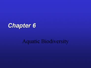 Aquatic Biodiversity
