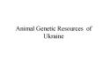 Animal Genetic Resources of Ukraine PowerPoint PPT Presentation