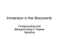 Immersion in the Storyworld: PowerPoint PPT Presentation