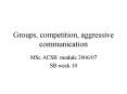 Groups, competition, aggressive communication PowerPoint PPT Presentation