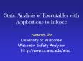 Static Analysis of Executables with Applications to Infosec PowerPoint PPT Presentation