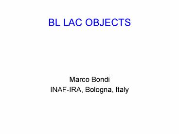 BL LAC OBJECTS