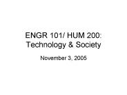 ENGR 101/ HUM 200: Technology