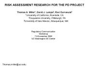 RISK ASSESSMENT RESEARCH FOR THE PD PROJECT