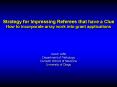 Strategy for Impressing Referees that have a Clue PowerPoint PPT Presentation