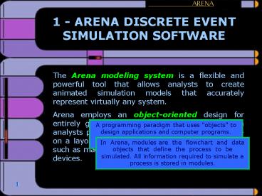 The Arena modeling system is a flexible and powerful tool that allows ...