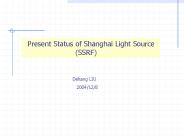 Present Status of Shanghai Light Source SSRF