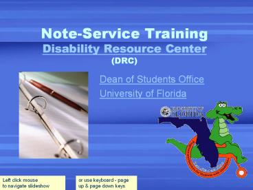 Note-Service Training Disability Resource Center (DRC)