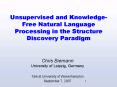 Unsupervised and KnowledgeFree Natural Language Processing in the Structure Discovery Paradigm PowerPoint PPT Presentation