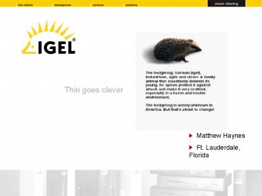 Presentation EMEA IGEL Technology 2004
