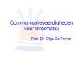 Communicatievaardigheden voor Informatici PowerPoint PPT Presentation