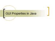 GUI Properties in Java