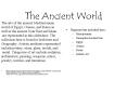The Ancient World PowerPoint PPT Presentation