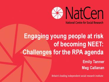 Engaging young people at risk of becoming NEET:
