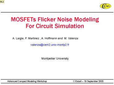MOSFETs Flicker Noise Modeling For Circuit Simulation
