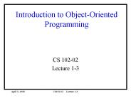 Introduction to Object-Oriented Programming