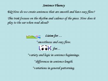 Sentence Fluency