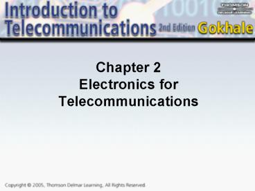 Chapter 2 Electronics for Telecommunications