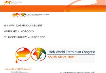 Not an official UNCTAD record